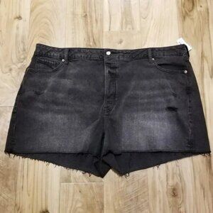 Old Navy Denim Shorts 26 Womens Black High-Rise O.G. Straight Button-Fly Cut-Off